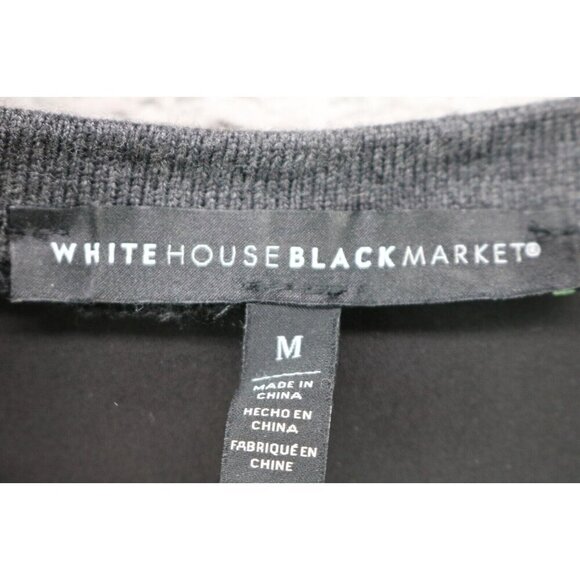 White House Black Market Wool Blend Button Up Lace Sweater-Size M-Whimsigoth - Picture 5 of 11
